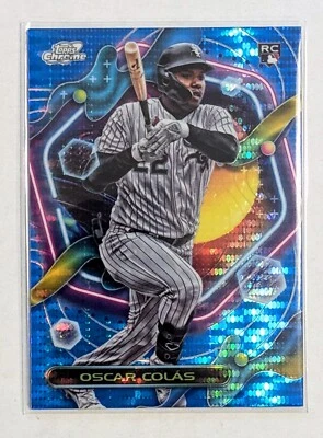 2023 Topps Cosmic Chrome Oscar Colas Blue Moon Refractor /99 RC #104 White Sox - Image 1 of 2