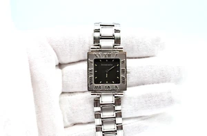 Tiffany & Co. Atlas Quartz Square Watch Stainless Steel w / Black Dial - Picture 1 of 6