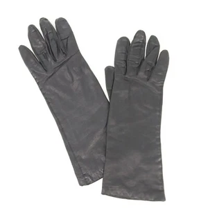 Ladies Genuine Leather Gloves 7 Women Dark Brown Rayon Lined - Picture 1 of 8
