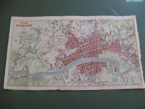 100% ORIGINAL CITY OF GLASGOW MAP BY STUART C1843 VGC HAND COLOURED - Picture 1 of 1