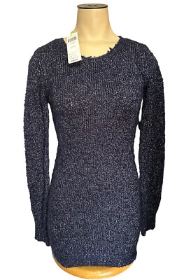 Vestido Suéter Tejido Cuello Redondo Manga Larga Azul Marino BCBGeneration Talla XXS-NUEVO CON ETIQUETAS Foto 1 de 4