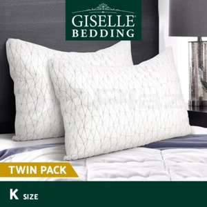 Giselle Bedding Memory Foam Pillow King Size Twin Pack - Picture 1 of 11