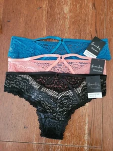 Jennifer Intimates panties  small  lace geometric lace cage 68784m 3 pack - Picture 1 of 4