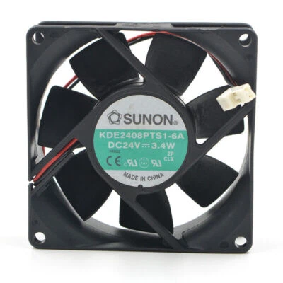 For SUNON KDE2408PTS1-6A 8CM 80*80*25MM DC24V 3.4W 2Pin Cooling Fan - Image 1 of 4