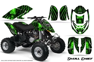 CAN-AM DS650 DS650X CREATORX GRAPHICS KIT DECALS SKULL CHIEF GREEN - Picture 1 of 1