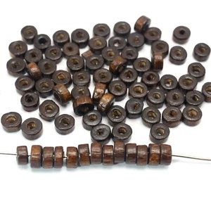 1000 Brown 6X3mm Column Heishi Wood Beads~Wooden Bracelet Necklace Making - Picture 1 of 5