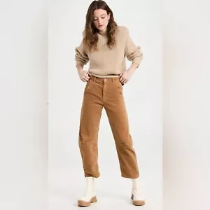 Pantaloni Nili Lotan Velvet Emerson in caramello taglia 12 canna fiocco gamba $480 nuovi con etichette - Foto 1 di 13