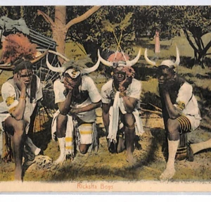 NATAL SOUTH AFRICA Postcard *RICKSHA BOYS* Ethnic PPC 1910 COSTUME Tribes PX129 - Picture 1 of 12