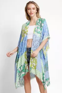 Do Everything in Love Mujeres Boho Floral Patrón Mixto Verano Kimono Cubrir - Imagen 1 de 16