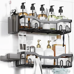 Shower Caddy Adhesive Shower Organizer Rustproof Stainless Steel Bathroom Shelve - Picture 1 of 12