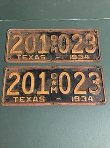 Par de placas de Texas 1934 - Imagen 1 de 6