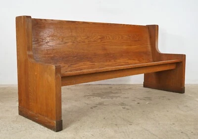Reclaimed 6 ft. Dark Tone Oak Courtroom Bench - Image 1 of 4