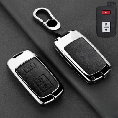 For Toyota Avalon Tacoma Camry Corolla Zinc Alloy Leather Car Key Fob Case Cover Foto 1 de 4