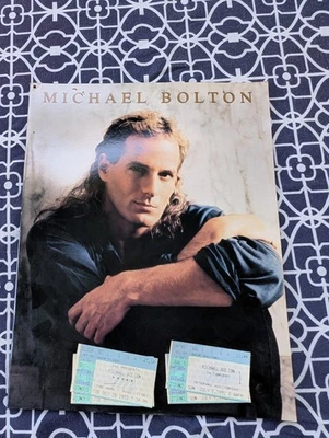Vintage 1993 Michael Bolton tour souvenir program + FOUR TICKETS great condition - Image 1 of 3