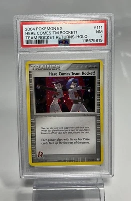 2004 POKEMON EX TEAM ROCKET RETURNS #111 HERE COMES TEAM ROCKET!-HOLO PSA 7 - Image 1 of 4