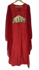 Rot & Gold Kostüm Kleid - ärmellos - 18” P2P - 55” lang - Bild 1 von 9