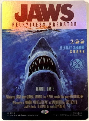 MTG Jaws, Relentless Predator (Rainbow Foil) Secret Lair x Jaws 2175 NM - Image 1 of 4
