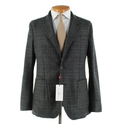 Abrigo deportivo Luciano Barbera nuevo con etiquetas mezcla de lana talla 52 (42 EE. UU.) carbón con cuadros tostados Foto 1 de 4