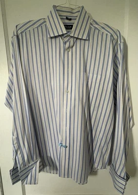 Camisa de vestir Paul Smith London para hombre 100 % algodón con puños franceses de imitación talla 16,5 Foto 1 de 3