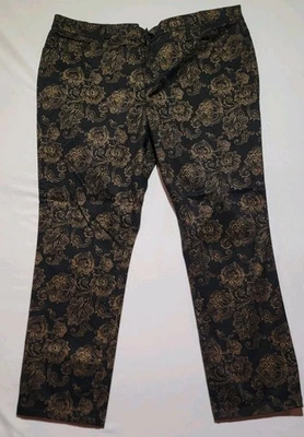 Pantalones para mujer Lauren Ralph Lauren talla 16 negros dorados metálicos cachemira 38x26 Foto 1 de 4