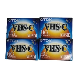 TDK VHS-C HG Ultimate 30 Minute Blank Camcorder Tapes New Sealed Bundle Of 4 - Picture 1 of 7