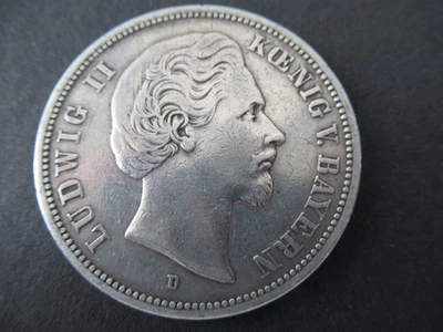 Deutsches Kaiserreich - Bayern 5 Mark 1874 D König Ludwig II. ss+, seltenes Jahr - Bild 1 von 4