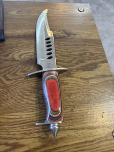 Chipaway Cutlery Bowie Knife Multi Color Rainbow Wood Handle 13" - Picture 1 of 9