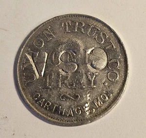 Union Trust Co. Carthage, MO aluminium bon pour jeton #1633 compteur estampillé - Photo 1/2