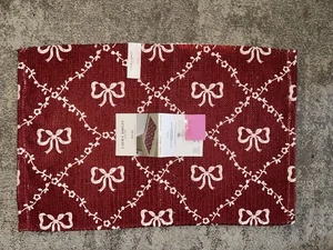 Laura Ashley Bath Mat Christmas Holidays Red Bows - Picture 1 of 2