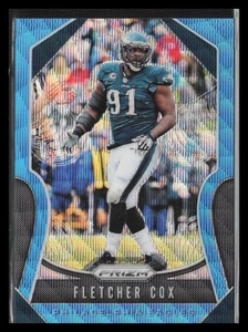 2019 Panini Prizm Blue Wave /199 #58 Fletcher Cox Philadelphia Eagles - Picture 1 of 2