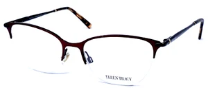 ELLEN TRACY “AMALFI” NOS Burgundy/Black Half Rim 52-17-135 Eyeglasses Frame - Picture 1 of 11