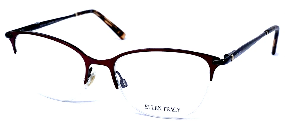 Marco de gafas ELLEN TRACY “AMALFI” NOS Borgoña/Negro Medio Borgoña 52-17-135 Foto 1 de 4