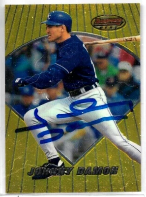 1996 BOWMANS BEST #56 JOHNNY DAMON Signed Auto ROYALS BOSTON RED SOX Card - Image 1 of 2