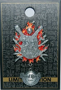 Hard Rock Cafe HAMBURG Year 2024 3D Flaming Skull Pin - Picture 1 of 1