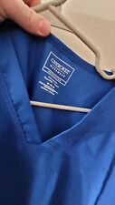 Cherokee Workwear Scrub Top Shirt Women's Medium Blue Pocket Medical Uniform