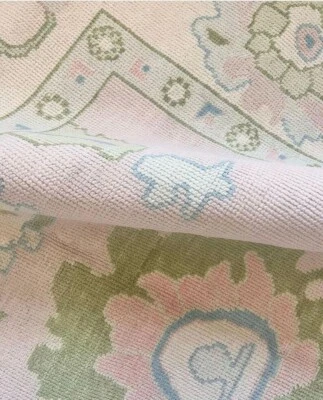 Pink Muted Indo Oushak Contemporary Hand-Knotted Rugs to decor living area Rugs. - Image 1 of 4