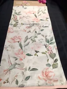 EDENS WOOD Hummingbird Floral Table Runner 14 x 72 accent beaded/sequins. - Picture 1 of 6