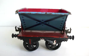 RARE WAGON TOMBEREAU BING ÉCHELLE " 1 " Lg 12 cm BON ÉTAT TÔLE DÉBUT XXè - Imagen 1 de 7