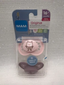 MAM Niñas 2pk Bebé Binky Chupete Chupete Rosa Búho Púrpura Flor Mate 16+M NUEVO - Imagen 1 de 17