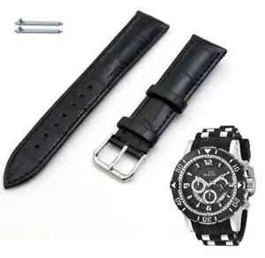 Black Croco Leather Watch Band Strap Fits Invicta Pro Diver 50mm Scuba 23696 #41 - Picture 1 of 3
