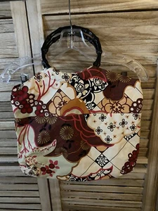 Bolso de mano hecho a mano mango de anillo 14 x 11 pulgadas estampado colorido - Imagen 1 de 6