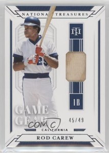 2019 Panini National Treasures Game Gear Material /49 Rod Carew #GGM-RC HOF