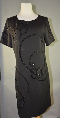 VESTIDO ADORNADO NEGRO LAUNDRY BY SHELLI SEGAL TALLA 8 Foto 1 de 4