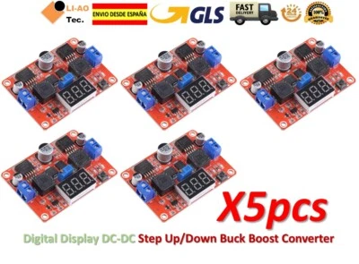5pcs Digital Display DC-DC Step Up Down Buck Boost Converter LM2577S LM2596S - Imagen 1 de 4