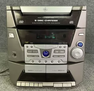 GE 5-Disc Changer Dual Cassette Deck Digital Audio System Compact 11-2120 - Picture 1 of 24