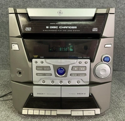 GE 5-Disc Changer 🎶 Dual Cassette Deck Digital Audio System Compact 11-2120 - Image 1 of 4