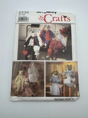 Simplicity 9336 Bunny and Cat with Clothes Jester Dress Sewing Pattern Craft CUT - Image 1 of 2
