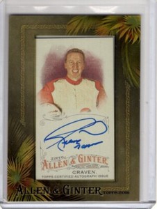 RICKY CRAVEN 2016 Topps Allen & Ginter Mini Framed on-card AUTO / AUTOGRAPH