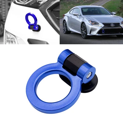 Blue Racing Style Bumper Trailer Tow Hook Ring Decor Sticker For Honda Toyota - Image 1 of 4