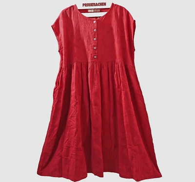 PRIVATSACHEN Kleid BW Roselace 46-48-50 A-Linie Taschen GERÜSTIG 'pepper' rot - Bild 1 von 4